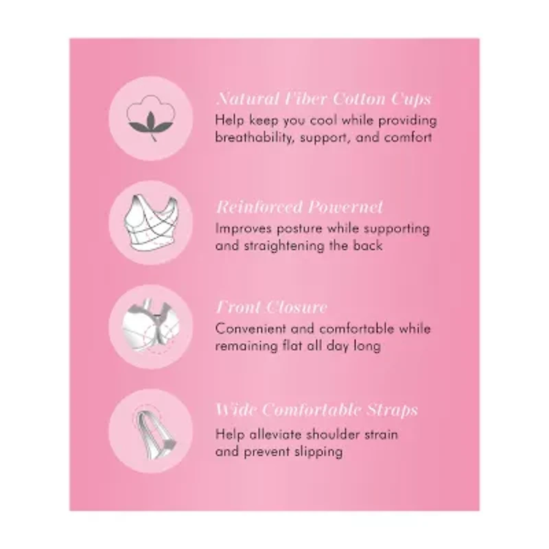 Exquisite Form® Women's FULLY Wireless Cotton Back & Posture Support Bra with Front Closure Lace- 5100531