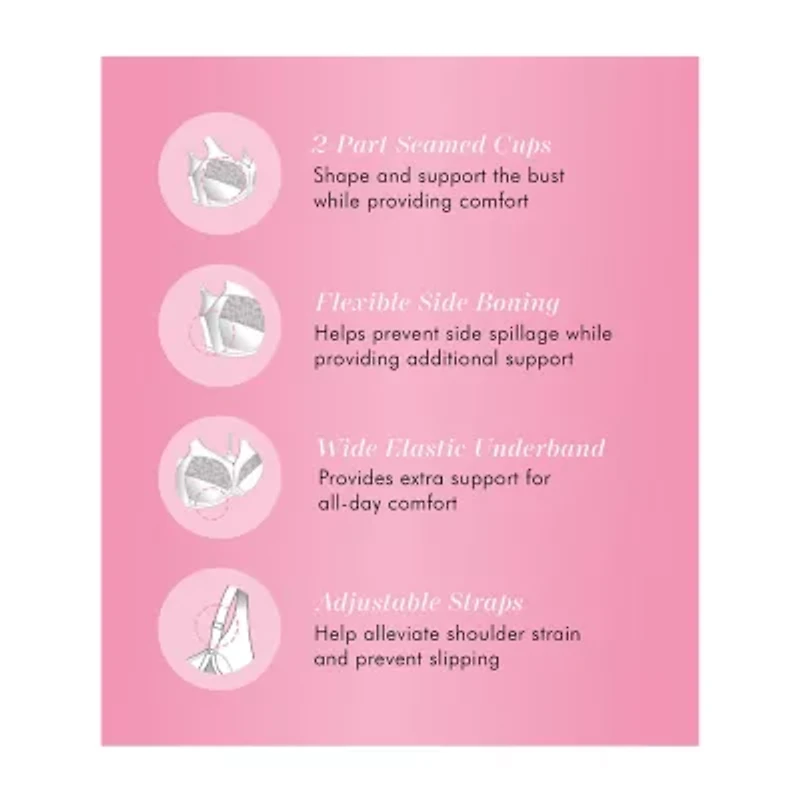 Exquisite Form® Women's FULLY Slimming Wireless Full-Coverage Bra with Back Closure & Lace- 5100548