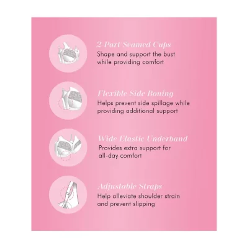 Exquisite Form® Women's FULLY Slimming Wireless Full-Coverage Bra with Back Closure & Lace- 5100548