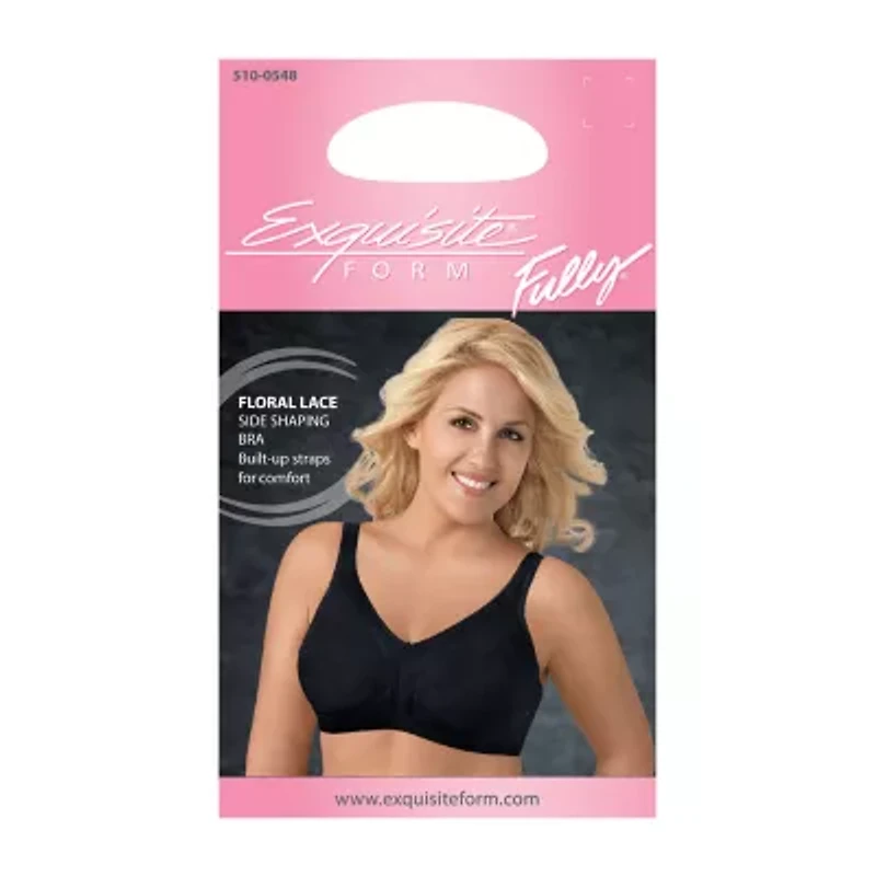 Exquisite Form® Women's FULLY Slimming Wireless Full-Coverage Bra with Back Closure & Lace- 5100548