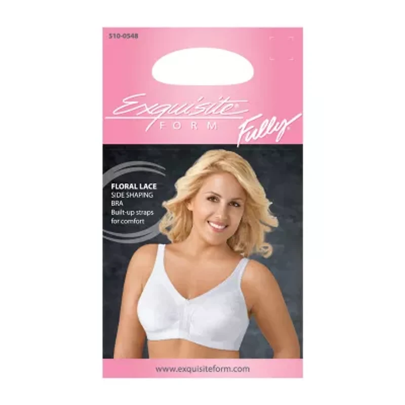 Exquisite Form® Women's FULLY Slimming Wireless Full-Coverage Bra with Back Closure & Lace- 5100548