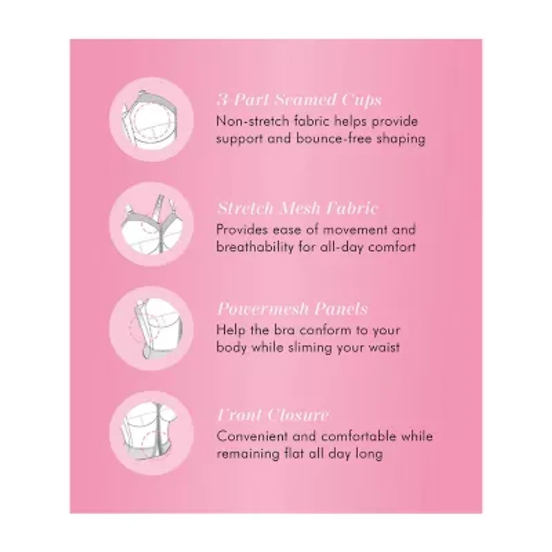 Exquisite Form®  Women's FULLY Slimming Wireless Back & Posture Support Longline Bra with Front Closure- 5107530