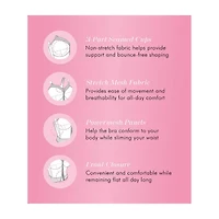 Exquisite Form®  Women's FULLY Slimming Wireless Back & Posture Support Longline Bra with Front Closure- 5107530