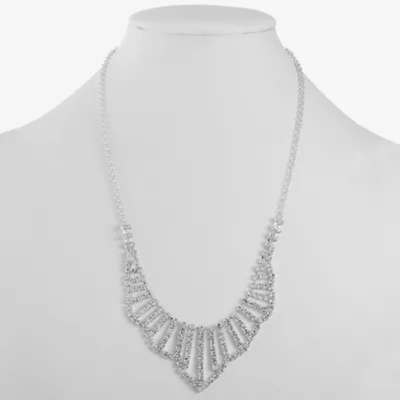 Monet Jewelry Timeless Silver Tone Womens 17 Inch Collar Necklace