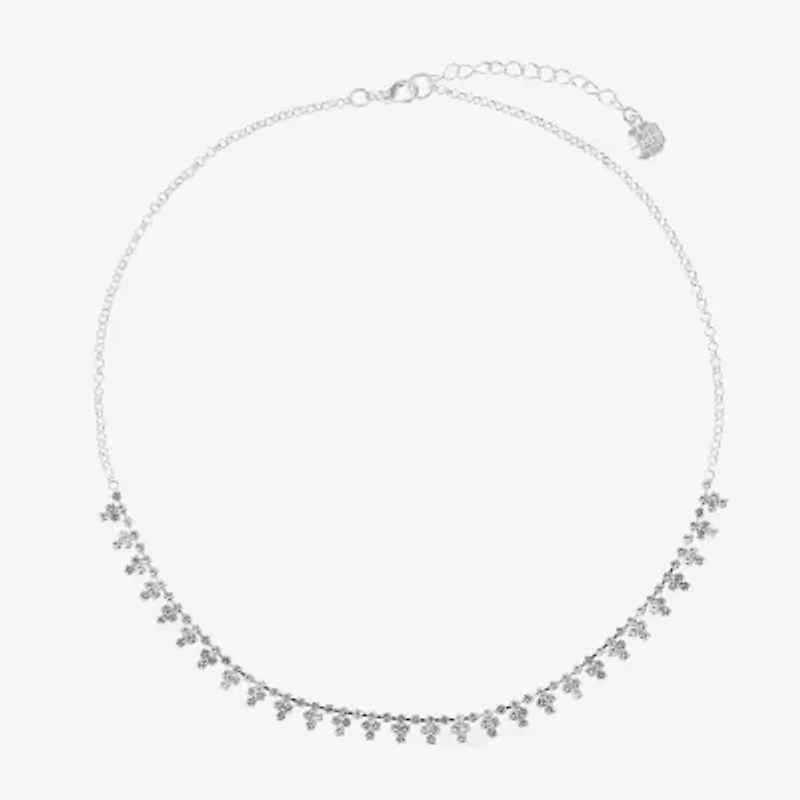 Monet Jewelry Timeless Silver Tone Womens 17 Inch Collar Necklace