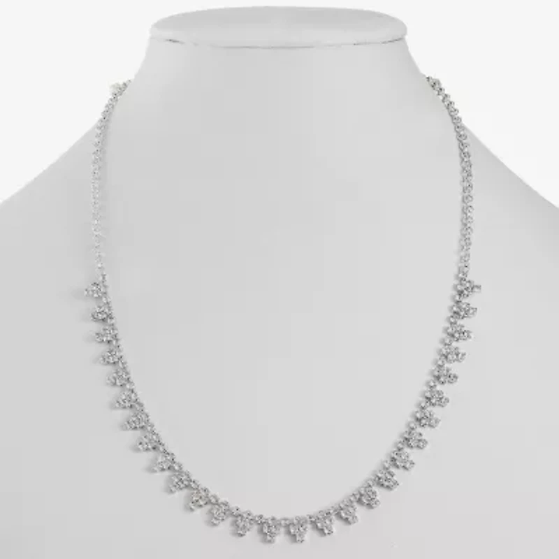 Monet Jewelry Timeless Silver Tone Womens 17 Inch Collar Necklace