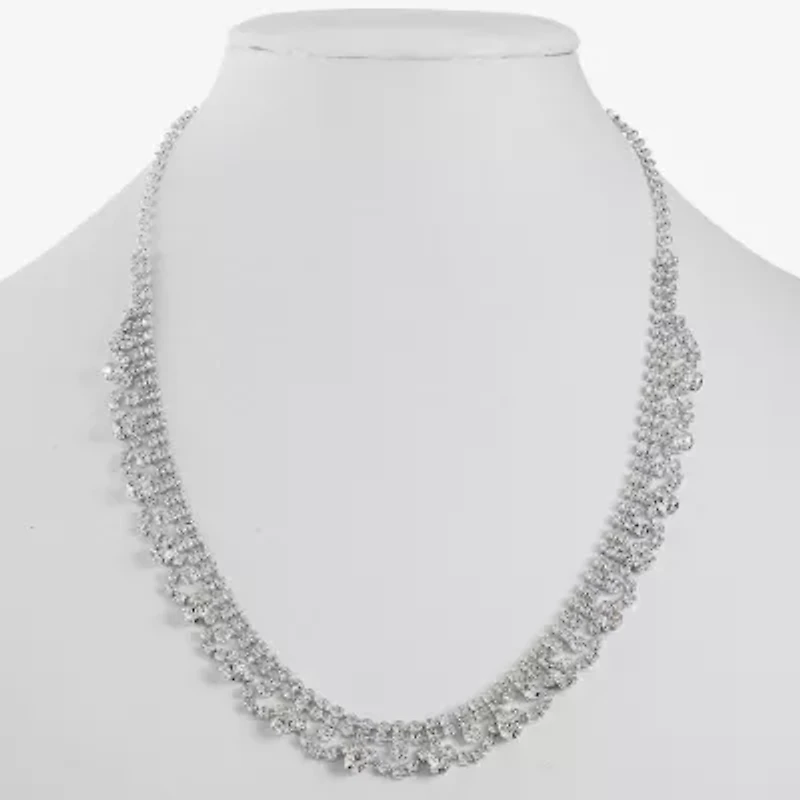 Monet Jewelry Timeless Silver Tone Womens 17 Inch Collar Necklace