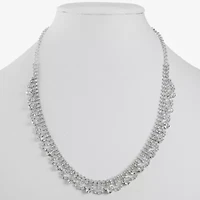 Monet Jewelry Timeless Silver Tone Womens 17 Inch Collar Necklace