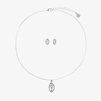 Monet Jewelry Timeless Silver Tone Pendant Necklace And Stud Earring Womens 2-pc. Jewelry Set