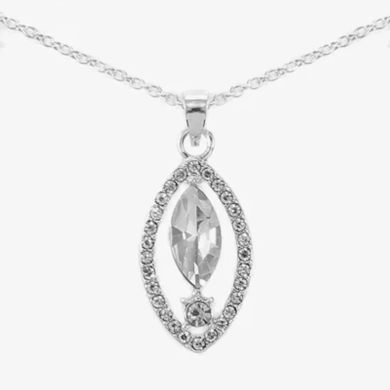 Monet Jewelry Timeless Silver Tone Pendant Necklace And Stud Earring Womens 2-pc. Jewelry Set