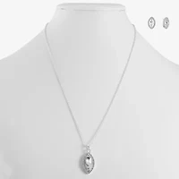 Monet Jewelry Timeless Silver Tone Pendant Necklace And Stud Earring Womens 2-pc. Jewelry Set