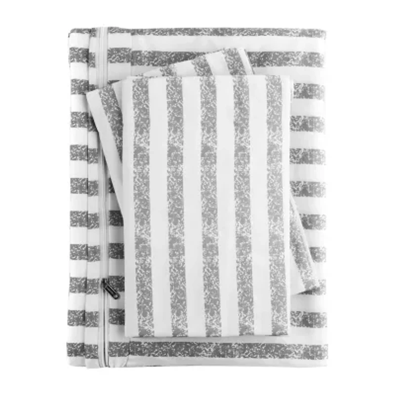 Casual Comfort Premium Ultra Soft Puffed Rugged Stripes Duvet Cover Set