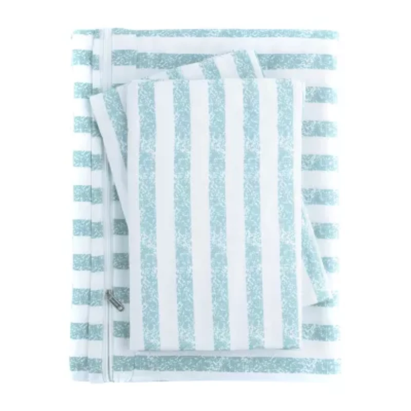 Casual Comfort Premium Ultra Soft Puffed Rugged Stripes Duvet Cover Set