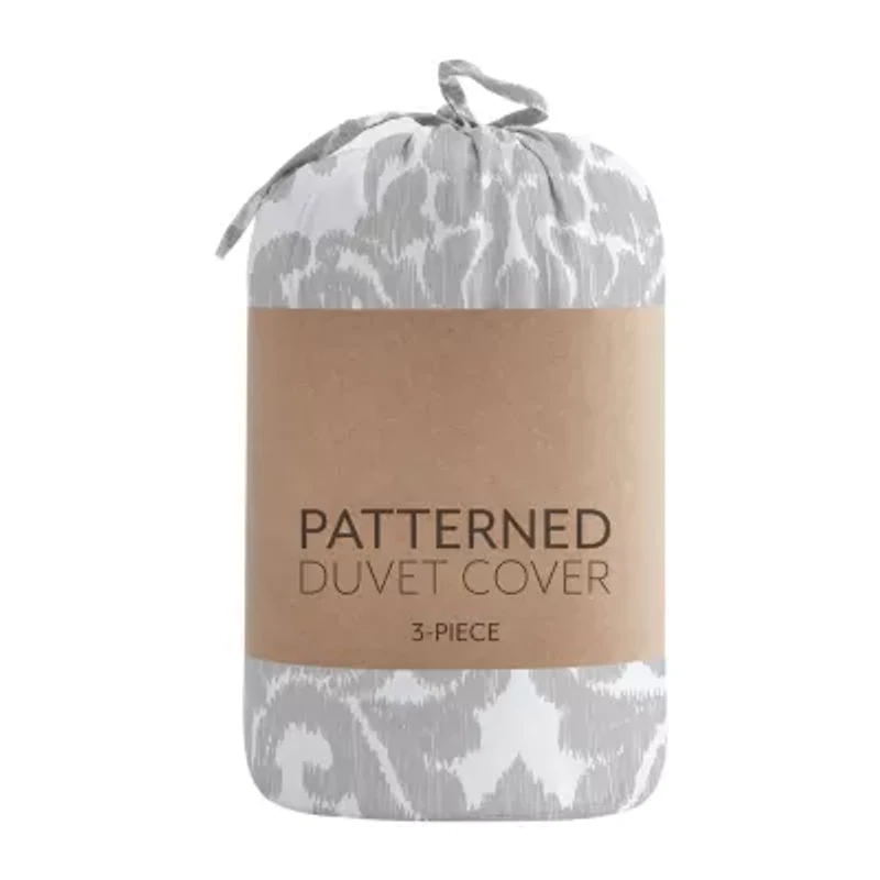 Casual Comfort Soft Damask Pattern Oversized Duvet Cover Set
