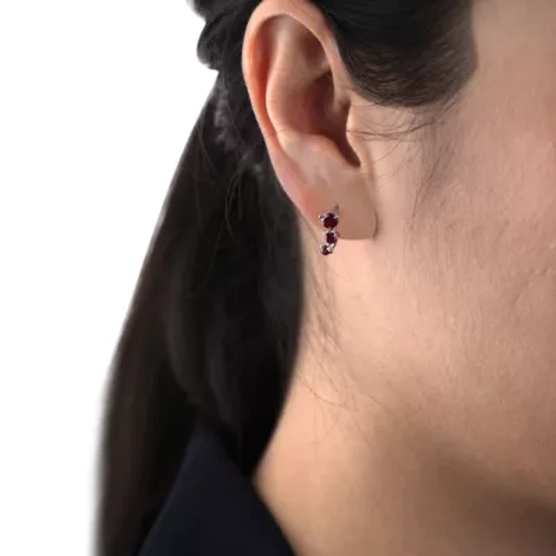 Silver Treasures Genuine Stone Sterling Silver Ear Climbers