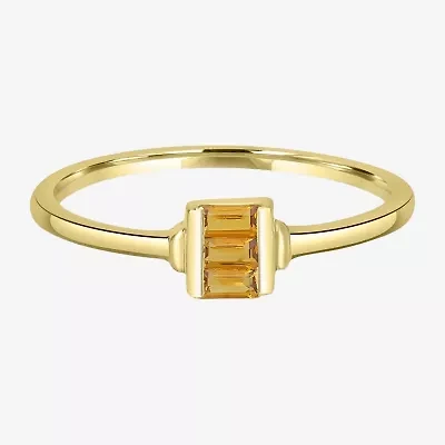 Silver Treasures Genuine Stone 14K Gold Over Band