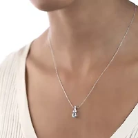 Silver Treasures Genuine Stone Sterling 18 Inch Cable Pendant Necklace