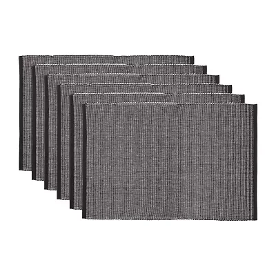 Design Imports Black & White 2-Tone Ribbed 6-pc. Table Linen Set
