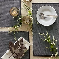 Design Imports Black & White 2-Tone Ribbed 6-pc. Table Linen Set