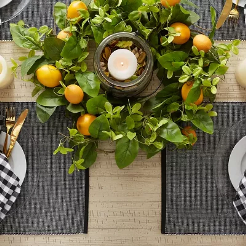 Design Imports Black & White 2-Tone Ribbed 6-pc. Table Linen Set