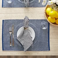 Design Imports Navy & White 2-Tone Ribbed 6-pc. Placemats