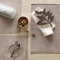 Design Imports Stone & White 2-Tone Ribbed 6-pc. Table Linen Set