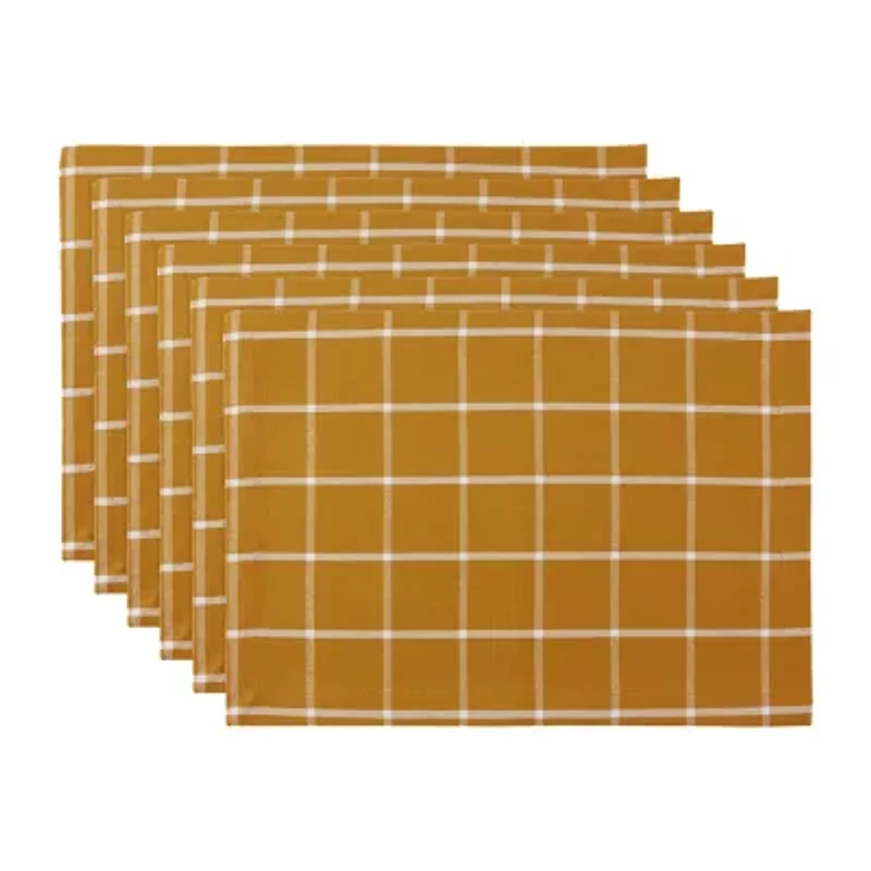 Design Imports Honey Gold Check 6-pc. Table Linen Set