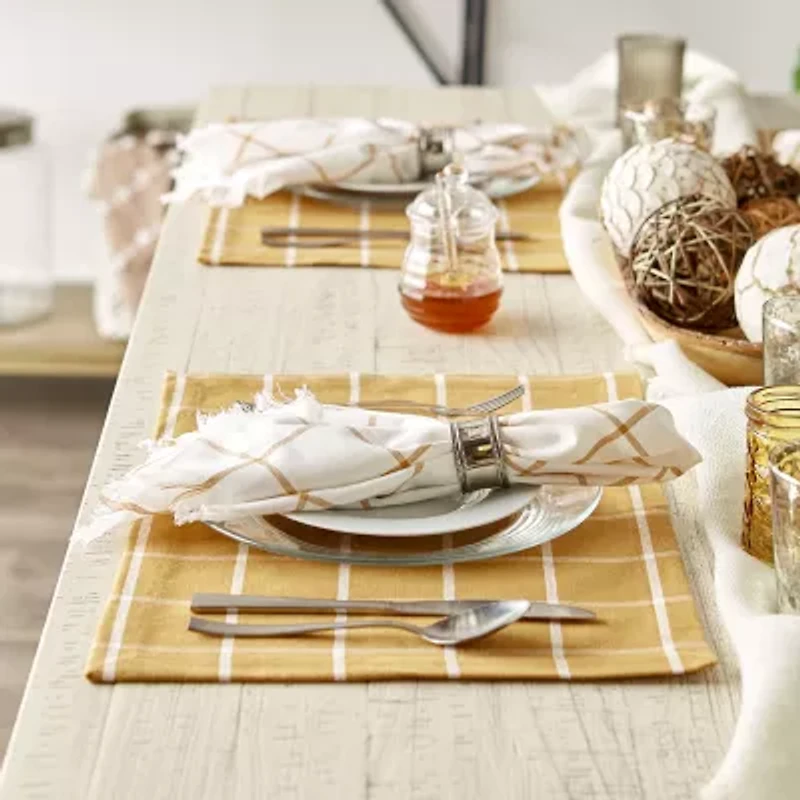 Design Imports Honey Gold Check 6-pc. Table Linen Set