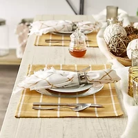 Design Imports Honey Gold Check 6-pc. Table Linen Set