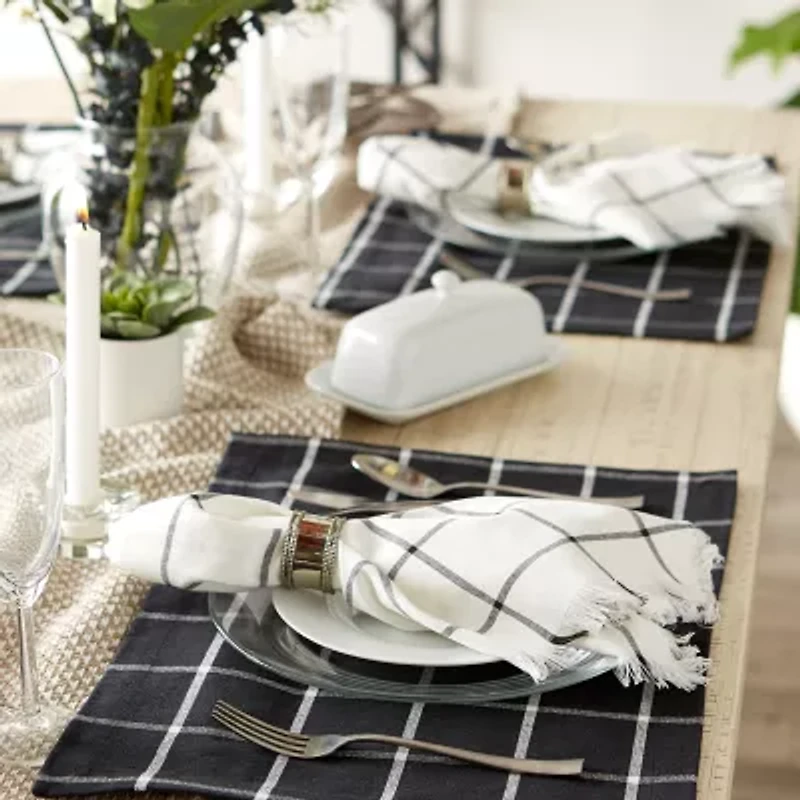 Design Imports Black Check 6-pc. Table Linen Set