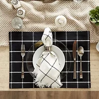 Design Imports Black Check 6-pc. Table Linen Set