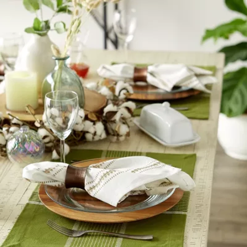 Design Imports Fiesta Green Check 6-pc. Table Linen Set