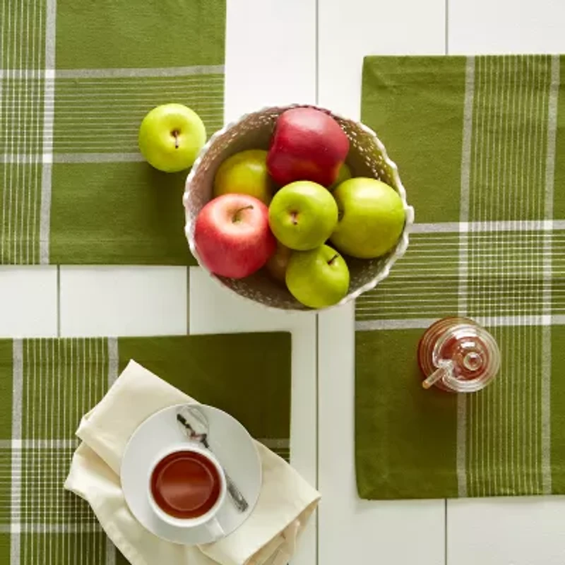 Design Imports Fiesta Green Check 6-pc. Table Linen Set