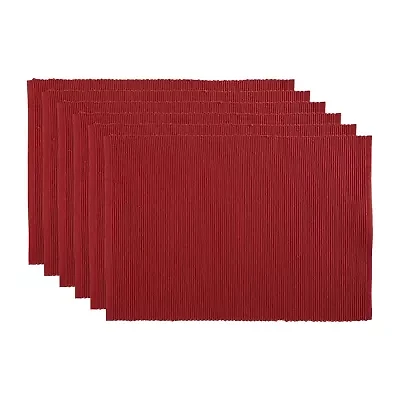 Design Imports Barn Red Ribbed 6-pc. Placemats