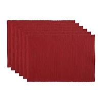 Design Imports Barn Red Ribbed 6-pc. Placemats