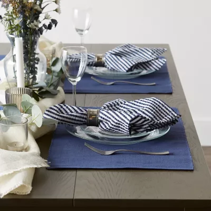 Design Imports French Blue Ribbed 6-pc. Table Linen Set