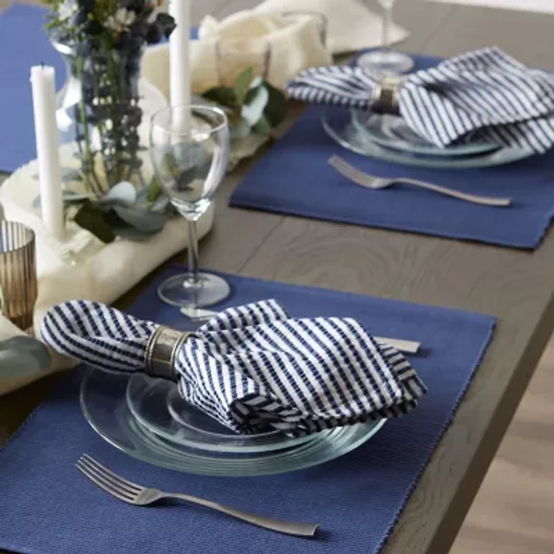 Design Imports French Blue Ribbed 6-pc. Table Linen Set