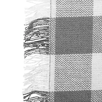 Design Imports Gray Heavyweight Check Fringed 6-pc. Table Linen Set