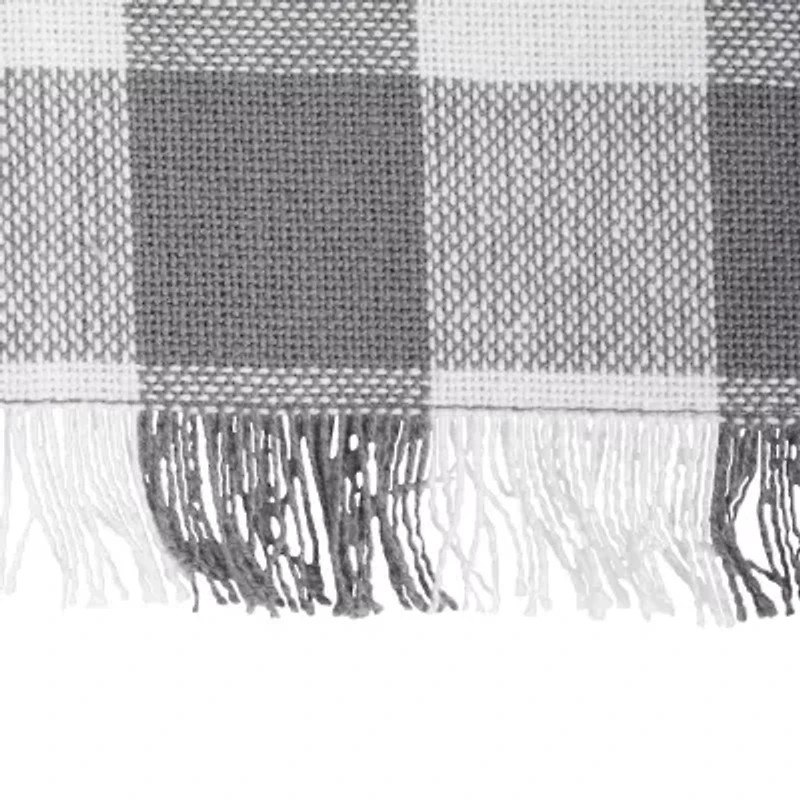 Design Imports Gray Heavyweight Check Fringed 6-pc. Table Linen Set