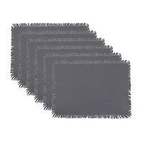Design Imports Solid Gray Heavyweight Fringed 6-pc. Table Linen Set