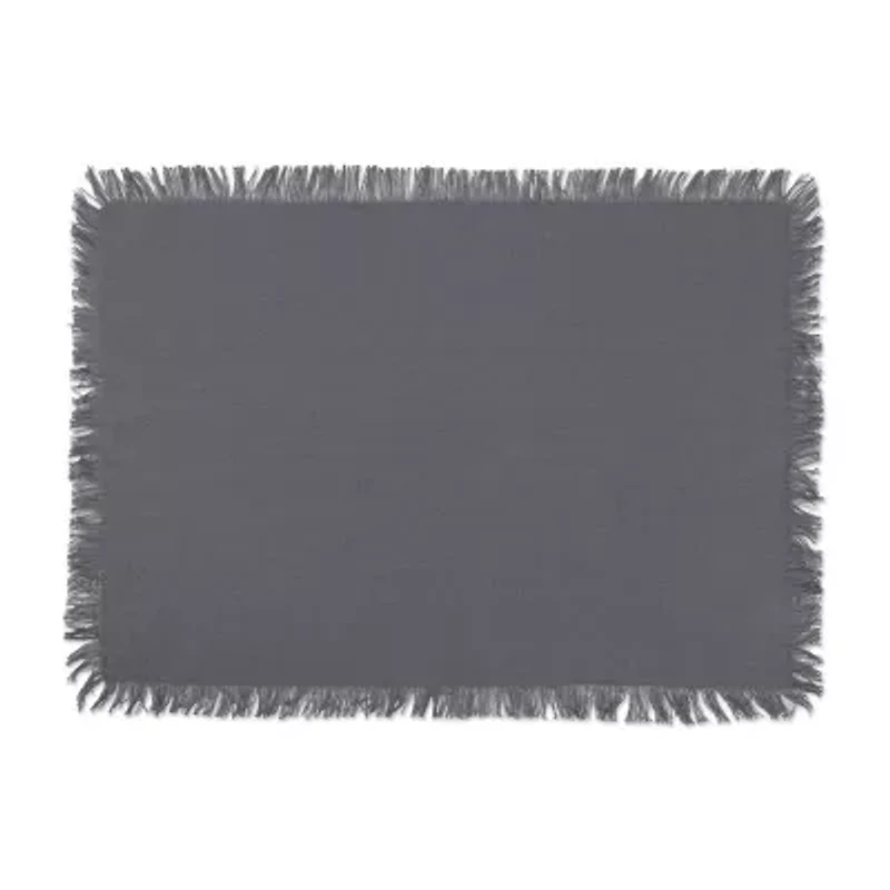 Design Imports Solid Gray Heavyweight Fringed 6-pc. Table Linen Set