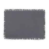 Design Imports Solid Gray Heavyweight Fringed 6-pc. Table Linen Set