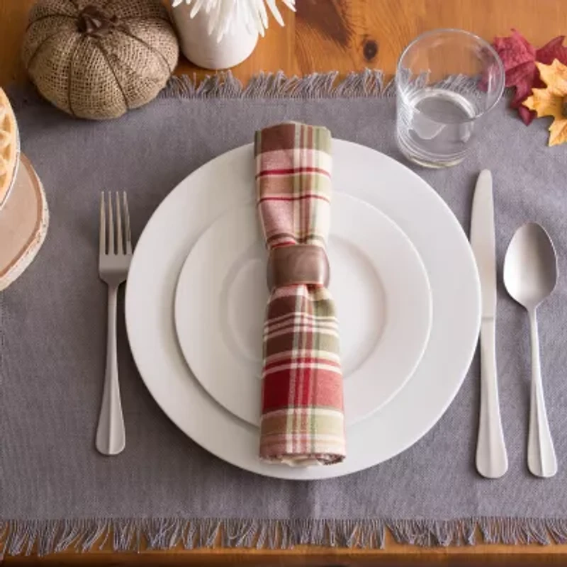 Design Imports Solid Gray Heavyweight Fringed 6-pc. Table Linen Set