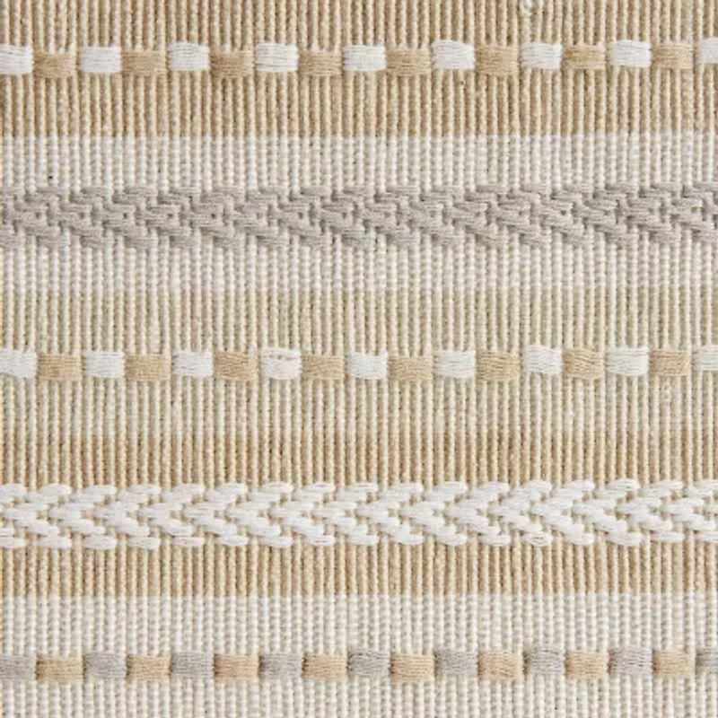 Design Imports Natural Tonal Stripe With Fringe 6-pc. Table Linen Set