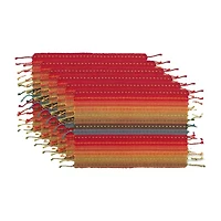 Design Imports Spice Tonal Stripe With Fringe 6-pc. Placemats