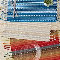 Design Imports Spice Tonal Stripe With Fringe 6-pc. Placemats