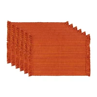 Design Imports Variegated Burnt Orange Fringe 6-pc. Placemats