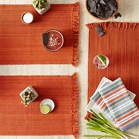 Design Imports Variegated Burnt Orange Fringe 6-pc. Placemats