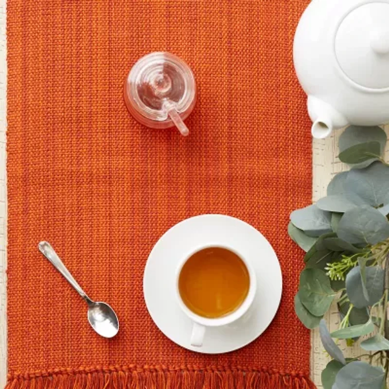 Design Imports Variegated Burnt Orange Fringe 6-pc. Placemats