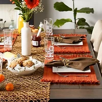 Design Imports Variegated Burnt Orange Fringe 6-pc. Placemats
